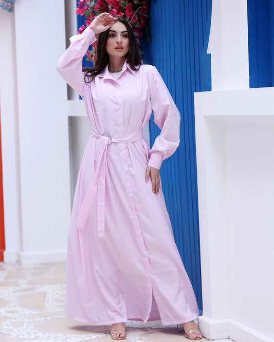 Pink Stripe Pattern Dress