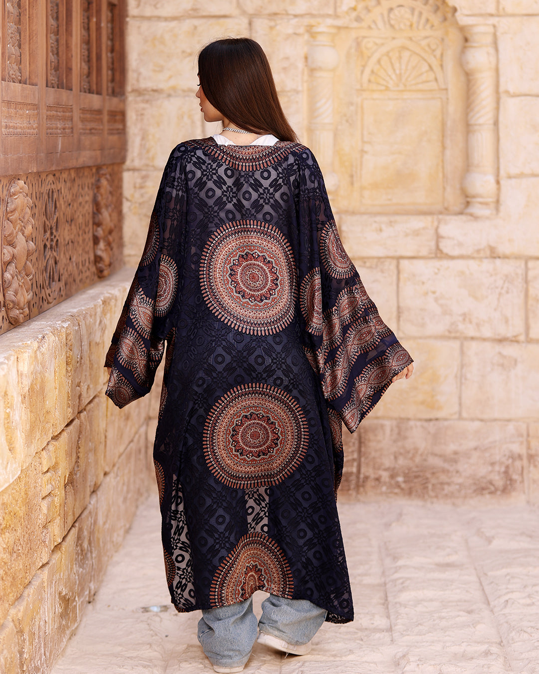 Navy Chiffon Cardigan