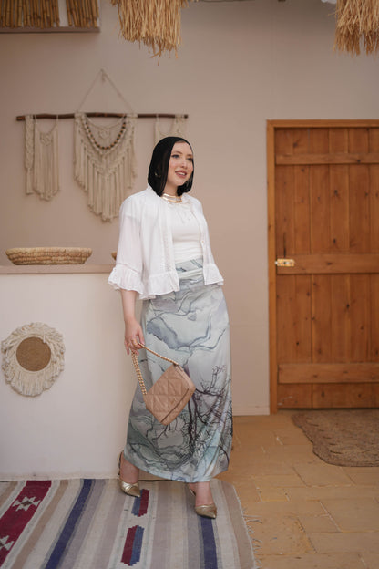 Satin Skirt-Mint Green